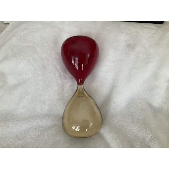 Venini Clessidra Italia Murano Hour Glass Hourglass Red Straw Yellow 9.5” X 4”